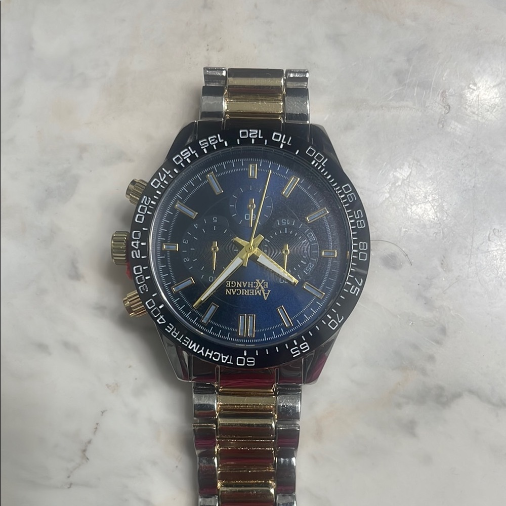 Armitron Navy and Gold Chronograph Watch
